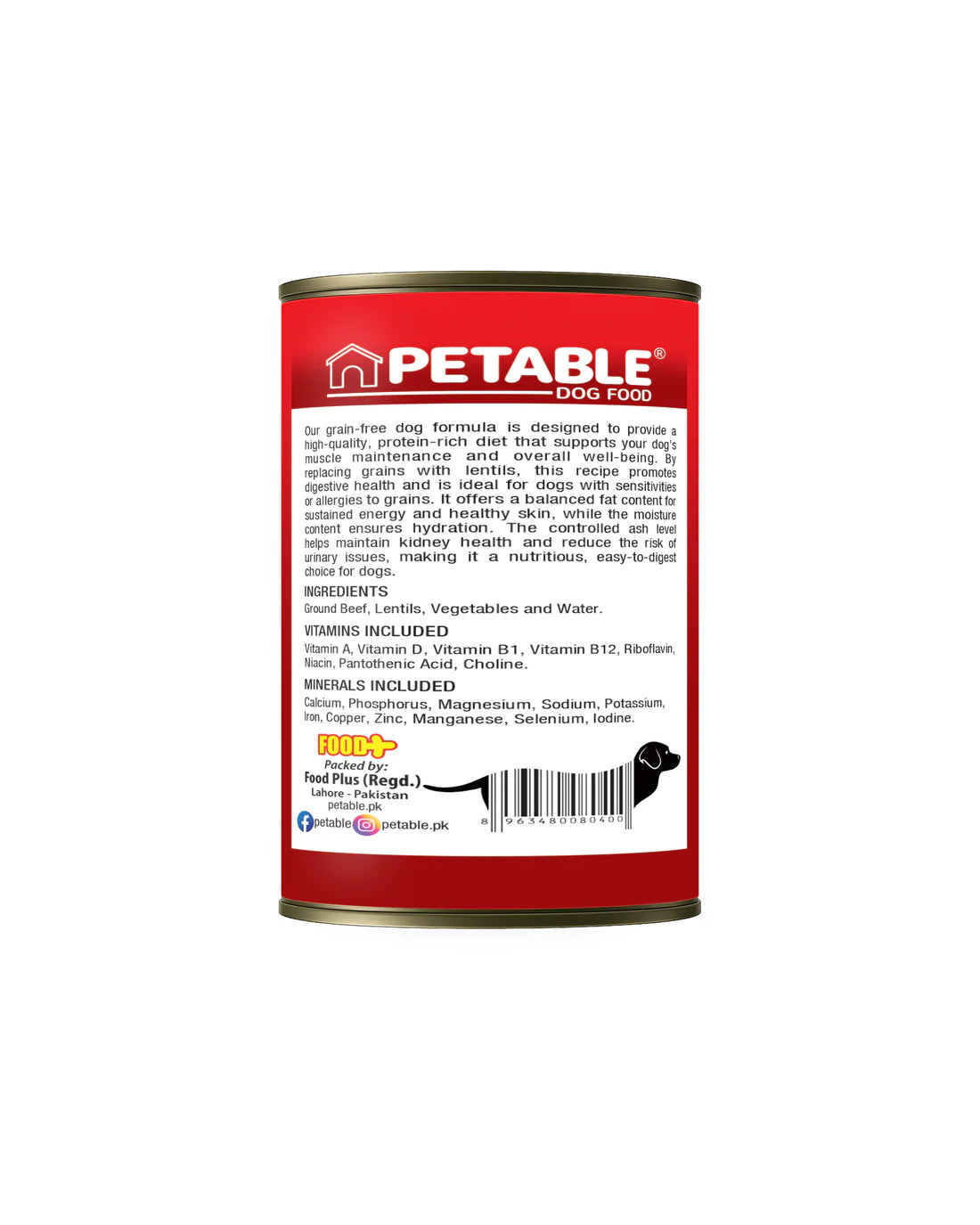 Petable Dog Grain Free - Beef 400g