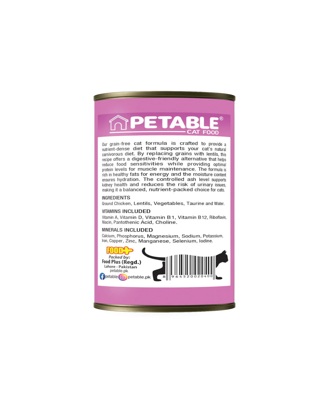 Petable  Cat Grain Free - Chicken 400g