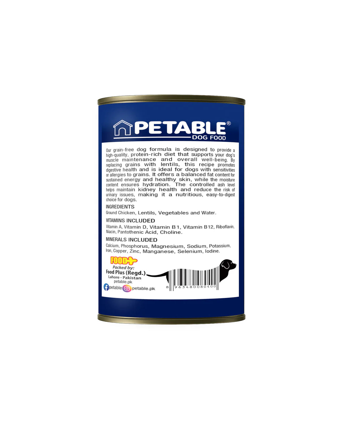 Petable  Dog Grain Free - Chicken 400g