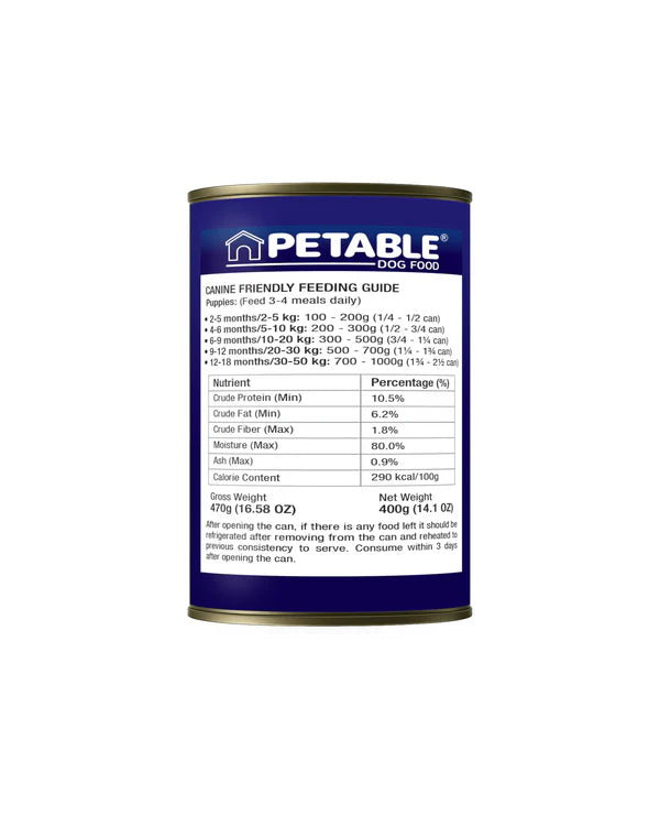 Petable  Puppy Classic - Beef 400g