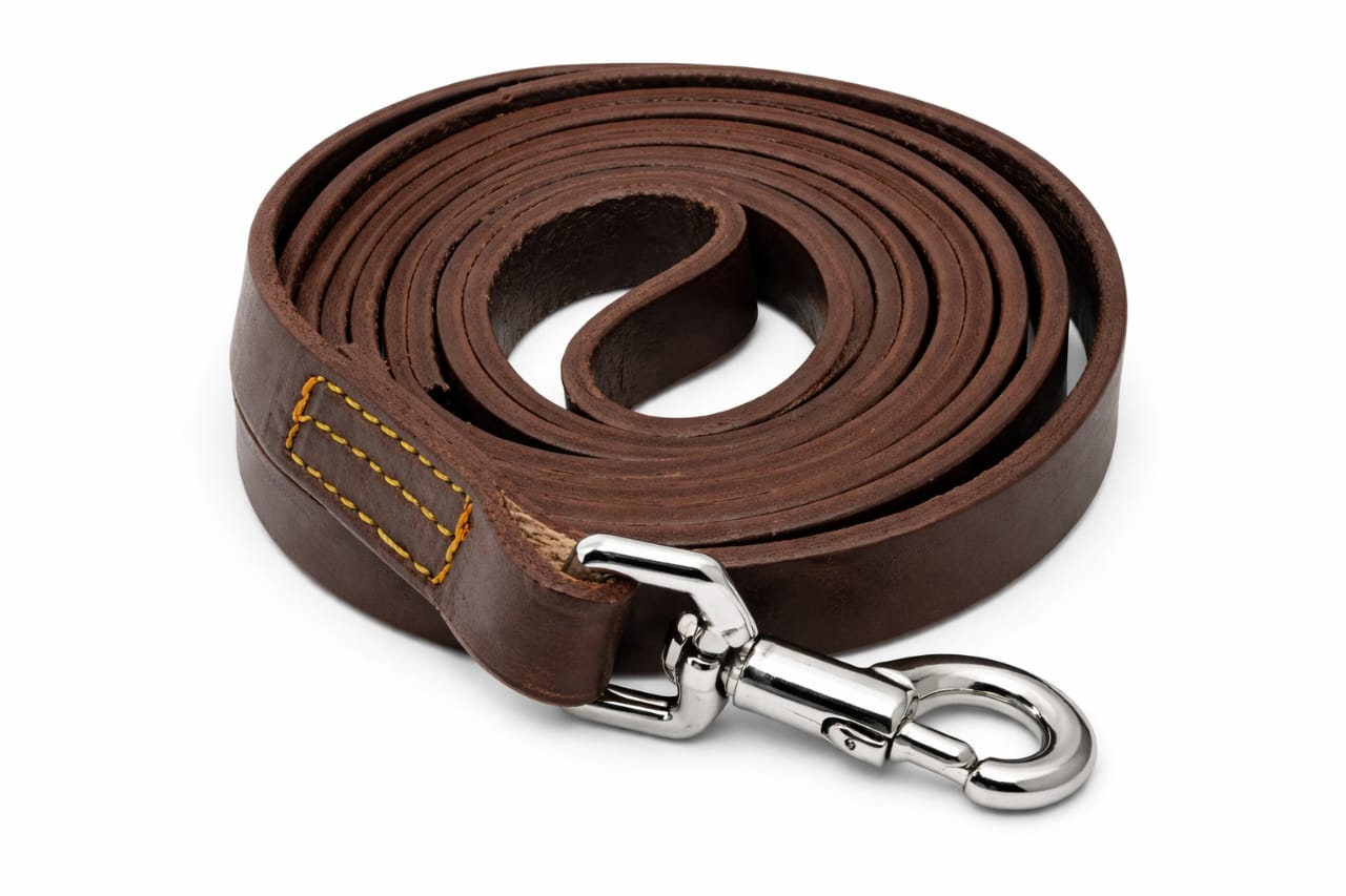 Square Leather Dog Leash – Durable & Stylish (1,300 PKR)